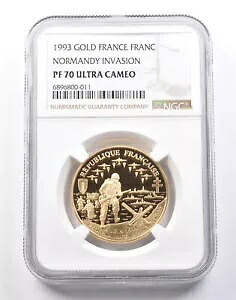 1993 フランス ゴールド フラン ノルマンディー侵攻 PF70 UCAM NGC *4048|WORLD RESOURCE【KING店】