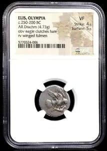 NGC VF ギリシャ古代銀貨 紀元前 250 ～ 200 年頃 ELIS、OLYMPIA AR Drachm｜WORLD RESOURCE【KING店】