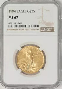 1994 $25 アメリカン ゴールド イーグル MS67 NGC 949422-4｜WORLD RESOURCE【KING店】