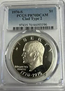 1976-S アイゼンハワー ドル タイプ 2 クラッド PR70 DCAM PCGS アイテム # 37 必見ビデオ｜WORLD RESOURCE【KING店】
