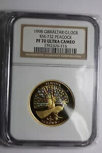 1998 ジブラルタル G 1/2CR KM 732 ピーコック PF70 ウルトラ カメオ NGC｜WORLD RESOURCE【KING店】 728,200円