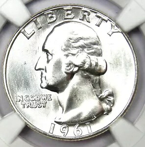 1961 ワシントン クォーター 25C - 認定 NGC MS67+ プラス グレード - 4,950 ドル以上の NGC 価値｜WORLD RESOURCE【KING店】