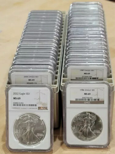 1986 - 2022 T2 アメリカン シルバー イーグル 38 コイン セット NGC MS69 ブラウン プレミアム コイン PQ|WORLD RESOURCE【KING店】