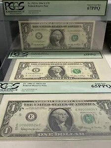 $1 超低額マッチ 3 ノート 2 桁 # 00000024 PCGS ジェム 67 PPQ & 99.70 % レア!!|WORLD RESOURCE【KING店】