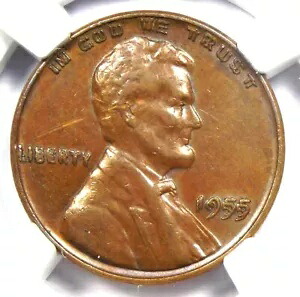 1955 二重ダイ表側リンカーン セント 1C ペニー DDO FS-101 - NGC AU 詳細|WORLD RESOURCE【KING店】