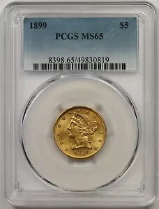 1899 $5 PCGS MS 65 リバティ ヘッド ゴールド ハーフ イーグル｜WORLD RESOURCE【KING店】