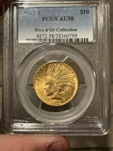 1912 S 10 ゴールド インディアン PCGS AU58|WORLD RESOURCE【KING店】