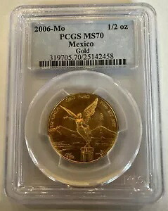 ***レア*** 2006 メキシコ 1/2 オンス ゴールド リベルタ PCGS MS70 ミンテージ 500 ポップ 11|WORLD RESOURCE【KING店】