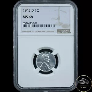 1943 D リンカーン スチール セント NGC MS68 レア ハイグレード｜WORLD RESOURCE【KING店】