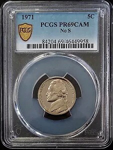 1971 プルーフ ジェファーソン ニッケル、S 品種なし、PCGS によって PR 69 CAM 認定されました。｜WORLD RESOURCE【KING店】