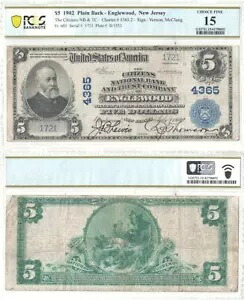 1902年 $5 ニュージャージー PCGS F-15 イングルウッドチャーター 4365｜WORLD RESOURCE【KING店】 754,600円