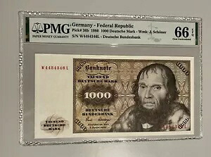 1000 マルク ドイツ連邦共和国 1980 ピック 36b PMG 66 EPQ ジェム 未流通｜WORLD RESOURCE【KING店】