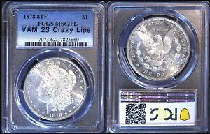 1878 8TF $1 PCGS MS62PL VAM 23 クレイジー リップス PQ モーガン ドル|WORLD RESOURCE【KING店】