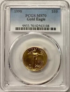 1998年 $10 4分の1オンス ゴールド アメリカン イーグル PCGS MS-70｜WORLD RESOURCE【KING店】
