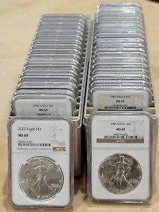 1986 - 2024 アメリカン シルバー イーグル 40 コイン セット NGC MS69 ブラウン プレミアム コイン PQ｜WORLD RESOURCE【KING店】