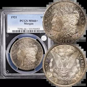1921 モルガン ドル ($1) PCGS MS66+｜WORLD RESOURCE【KING店】