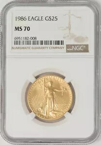 1986 $25 アメリカン ゴールド イーグル MS70 NGC 949458-8|WORLD RESOURCE【KING店】
