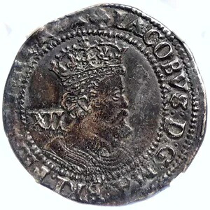1624 イギリス 英国王 ジェームズ 1 世 KJV 聖書 シルバー シリング コイン NGC i106433|WORLD RESOURCE【KING店】