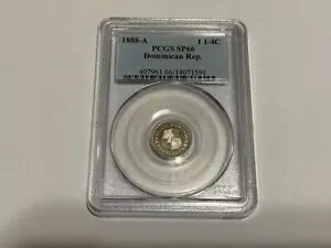 1888 PCGS SP66 ドミニカ共和国 1-1/4 センタボス。トップポップ。 PQ++++|WORLD RESOURCE【KING店】