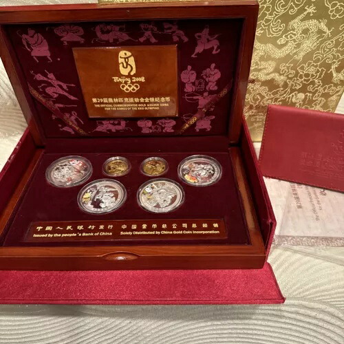 2008 中国公式記念金貨銀貨セット タイプ 3 オリンピック セット COA