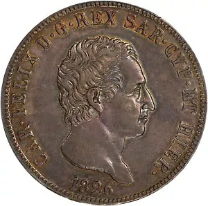 イタリア サルデーニャ カルロ フェリーチェ 1826-L 5 リラ シルバー コイン、PCGS 認定 AU55｜WORLD RESOURCE【KING店】 205,700円