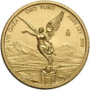 2024 メキシコ リベルタード 1/10 オンス .999 ピュア 24 カラット ゴールド 地金コイン｜WORLD RESOURCE【KING店】