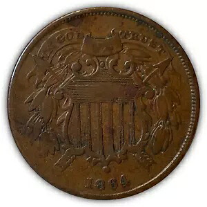1864 年 スモール モットー 2 セント ピース 非常に上質な VF コイン #9266T｜WORLD RESOURCE【KING店】 205,700円