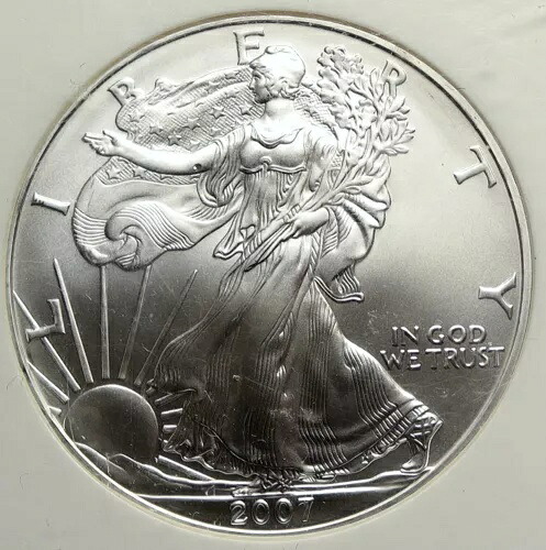 2007 USA US ウォーキング リバティ ハクトウワシ シルバー メダル コイン GEM UNC NGC i113449|WORLD RESOURCE【KING店】