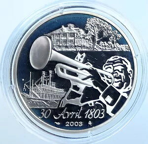 2003 フランス ルイジアナ 米国 200 周年記念 オールド プルーフ シルバー 1 1/2 ユーロ コイン i114650｜WORLD RESOURCE【KING店】