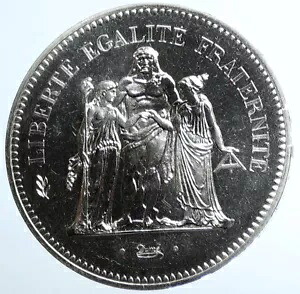 1978 フランス ラージ HERCULES モットー プルーフ シルバー 50 フラン フランス コイン i111469|WORLD RESOURCE【KING店】