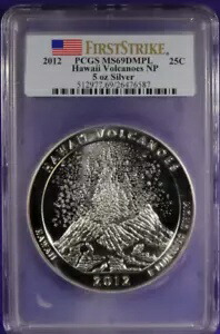 2012 ハワイ ボルケーノズ NP -ATB ファースト ストライク 5オンス シルバー PCGS MS69 コイン。 203,500円