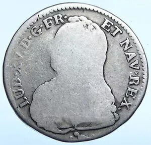 1732 L フランス王ルイ 15 世フランス アンティーク シルバー 1/2 Ecu 60 ソル コイン i114943|WORLD RESOURCE【KING店】