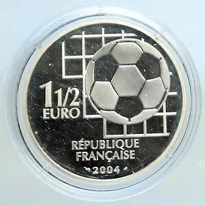 2004 フランス サッカー フットボール FIFA 100 年プルーフ シルバー 1 1/2 ユーロ コイン i113320|WORLD RESOURCE【KING店】