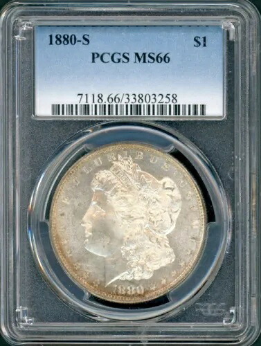 1880年代 PCGS MS66 シルバー モーガン ドル $1 コイン 素敵な派手な光沢のある宝石 BU 1880 年代 NR｜WORLD RESOURCE【KING店】