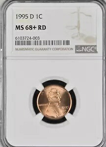 1995-D 1C RD リンカーン記念館 1 セント NGC MS68+RD 6103724-003