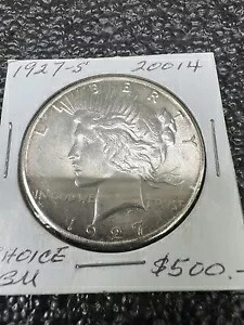 1927年 S PEACE シルバー ドル ハイグレード 本物 米国造幣局 レア キー コイン 4618