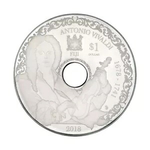 2018 $1 アントニオ ヴィヴァルディ プレイアブル CD シルバー コイン