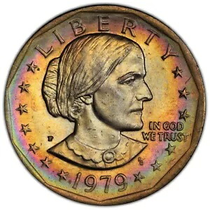 1979 P スーザン B アンソニー SBA $1 ドル PCGS MS62 モンスター ネオン レインボー トーン GEM｜WORLD RESOURCE【KING店】