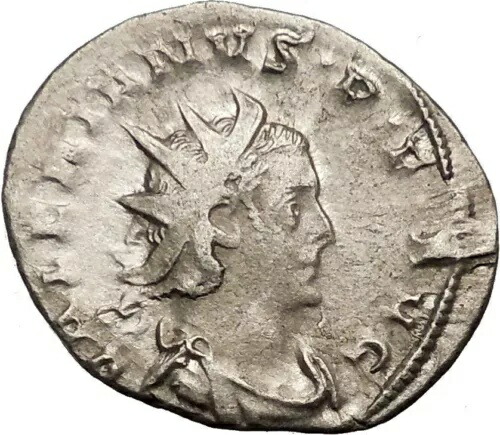ヴァレリアン I 257AD レア古代ローマ シルバー コイン ヌード ソル太陽神カルト i34140画像
