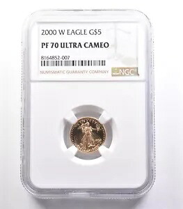 2000-W $5 アメリカン ゴールド イーグル 1/10 オンス ゴールド PF70 UCAM NGC *6461｜WORLD RESOURCE【KING店】