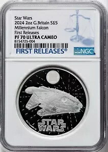 GB 2024 スター ウォーズ ミレニアム ファルコン ?5 スーパーブ 2 オンス シルバー コイン NGC PF70-UC｜WORLD RESOURCE【KING店】