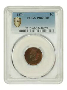 1874 1C PCGS PR63RB - Indian Cent - 人気の証明問題|WORLD RESOURCE【KING店】