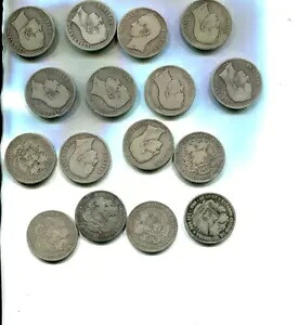 1879 - 1912 ベネズエラ 5 ボリバルド シルバー コイン ロット 16 流通 4450S
