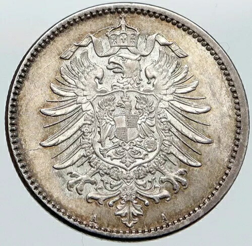 1875 ドイツ国王ヴィルヘルム 1 世 & リース ヴィンテージ アンティーク シルバー 1 マーク コイン i87577｜WORLD RESOURCE【KING店】