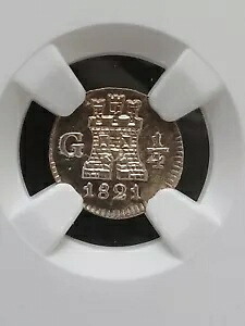 1821 G グアテマラ フェルディナンド 7 世 ライオン 1/4 リアル NGC MS-66 ミントラスター ハイグレード｜WORLD RESOURCE【KING店】