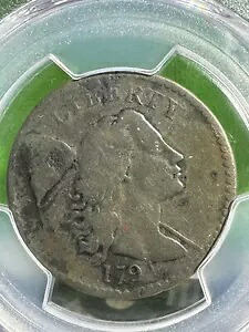 1794 フローイング ヘア ラージ セント、PCGS F ディテール、非常に初期のタイプのコイン、送料無料