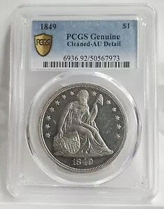 1849年 $1 リバティ シート シルバー ダラー PCGS AU ディテール クリーニング済み｜WORLD RESOURCE【KING店】