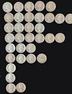 米国シルバー クォーター - 33 コイン ロット 25? アンティーク 1940 年代
