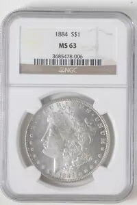 1884 モルガン シルバー ダラー 米国コイン NGC 認定 MS63 US$1