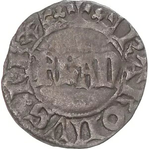 [#340036] コイン、フランス、シャルル 6 世、デニール パリシス、1385-1422、VF、ビル、ロン